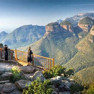 The Three Rondavels on the Panorama Route — a viewpoint over the Blyde River Canyon, about ninety minutes from Kanaan.